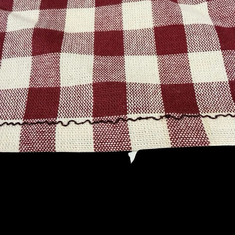 11 Napkins 8 Rings Buffalo Plaid Red Beige 21x11.5 inches Unbranded